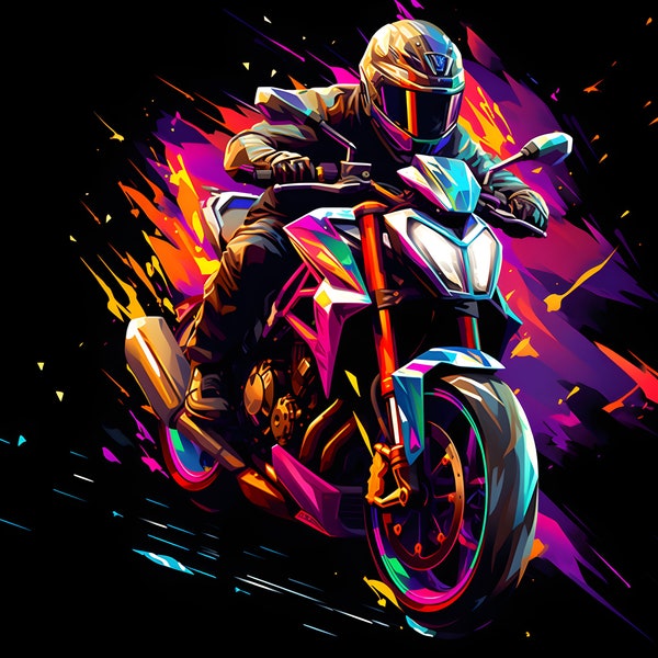 Motorcycle Poster - Etsy