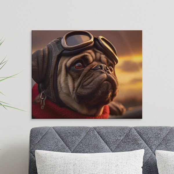 Funny Pug Art Etsy