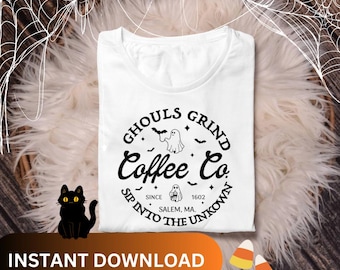 Halloween SVG, Halloween Png digital files for Cricut, Cute Halloween shirt file, Ghost Halloween file for Cricut, Ghost Coffee Co, witchy
