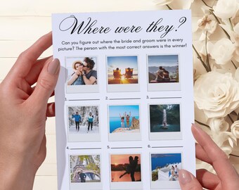 Where Were They Game Bridal Shower Games, Engagement Party Games, Couples Shower Games, Wedding Shower Games, Bridal Shower Game Template