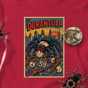 Baseball Comic-Buch-T-Shirt, Durantula, Krug Näher Shirt, Retro-Stil Phillies Fan Geschenk für ihn, Unisex Jersey Kurzarm T-Shirt