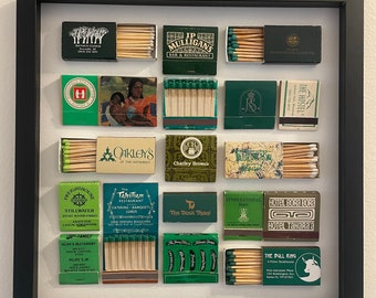 Green Vintage Matchbook Art - Shadow Box