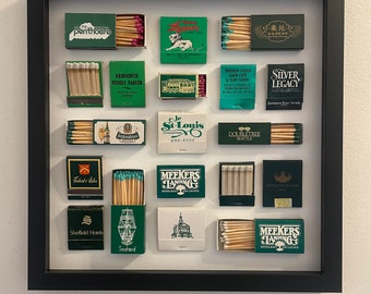 Green Vintage Matchbook Art - Shadow Box