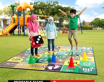 Parents & Kids | Educational Snakes and Ladders Printable | Giant Family Board Game