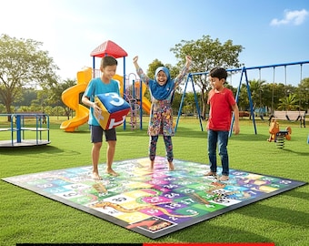 Family with Children | Snakes and Ladders Digital Download | Fun & Learning Game