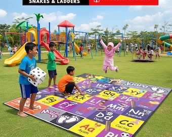 Preschool and Kindergarten I ABC Malay Version Snakes and Ladders I Printable Alphabet Learning Game for Kids