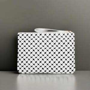 Bolsa de mão em couro PU inspirada em Keffiyeh