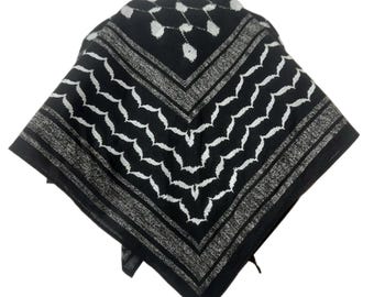 Meia-noite - Bandana Keffiyeh de Algodão Orgânico