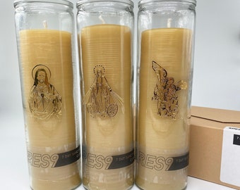 7 Day Sanctuary Candle | Jesus Sacred Heart  | Miraculous Medal Candle | Archangel Michael Candle | Protection Candle | Religion Candle