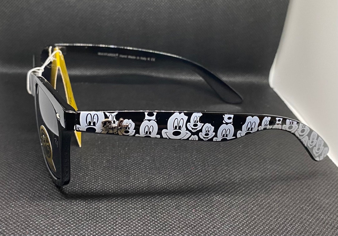 Italy Made Sunglasses Gloss Black With Mouse Character With Etsy