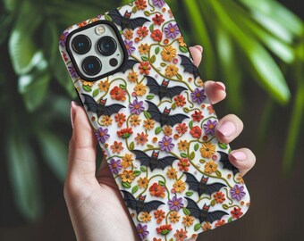 Regalo di Halloween pipistrello Custodia per telefono resistente / Regalo di custodie per iPhone / popolare iPhone 15 / Pixel 8 / Samsung S24/ Custodia per telefono stagione spettrale carina Horror