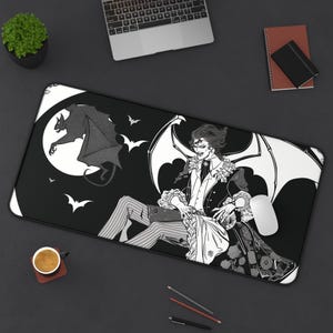 Gothic Tarot Karten Deck, Halloween Fledermaus Design, Himmlische Schreibtischmatte, Gaming-Mauspad, Ästhetische Schreibtischmatte, Geschenk, Mid Century, Bürodeko