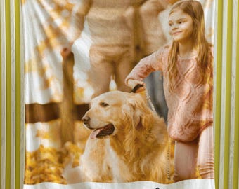 Personalized Photo Blanket, Photo Blanket with Text, Personalized Gift, Memorial Blanket, Anniversary Gift, Couples Gift, Gift for Her