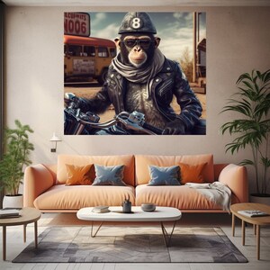 Monkey artwork, Digital monkey, Cartoon monkey, Monkey portait, Monkey deco, Monkey wall art, Jungle art, Wildlife monkey, Monkey poster,