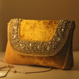 Bolso clutch nupcial de terciopelo azul en relieve dorado Bolso de mano de mujer bolso de embrague accesorios bolso damas étnicas bolso clutch novia de terciopelo