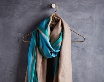 pashmina scarf wedding favor handwoven cashmere wrap shawl perennial double stripe scarves unisex stole gift mother minimalist scarf paisley