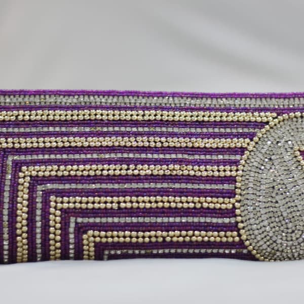 Pochette de mariée en perles violettes glamour Sac à main fait à la main sac à main de fête de cadeau de mariage classique. cadeau pour son mariage sac à main de style indien ethnique