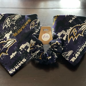 Baltimore Ravens Elastic Dog Bandana and Scrunchie