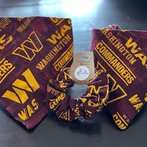 Washington Commanders Elastic Dog Bandana and Scrunchie