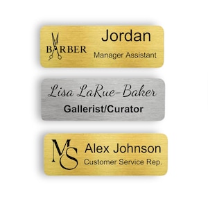 Engraved magnetic name tags for business, customized name tag with logo, custom employee badges, personalized name pin, doctor name badge