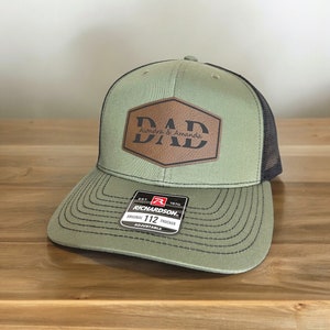 Personalized leatherette patch hat for dad with custom names, Father’s Day gift, custom hat for dad, Christmas gift, birthday gift for dad