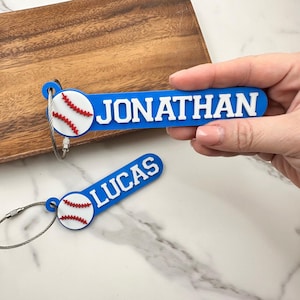 Personalized baseball name tag, bag tag personalized for baseball player gift, custom keychain, baseball mom, team Christmas gift