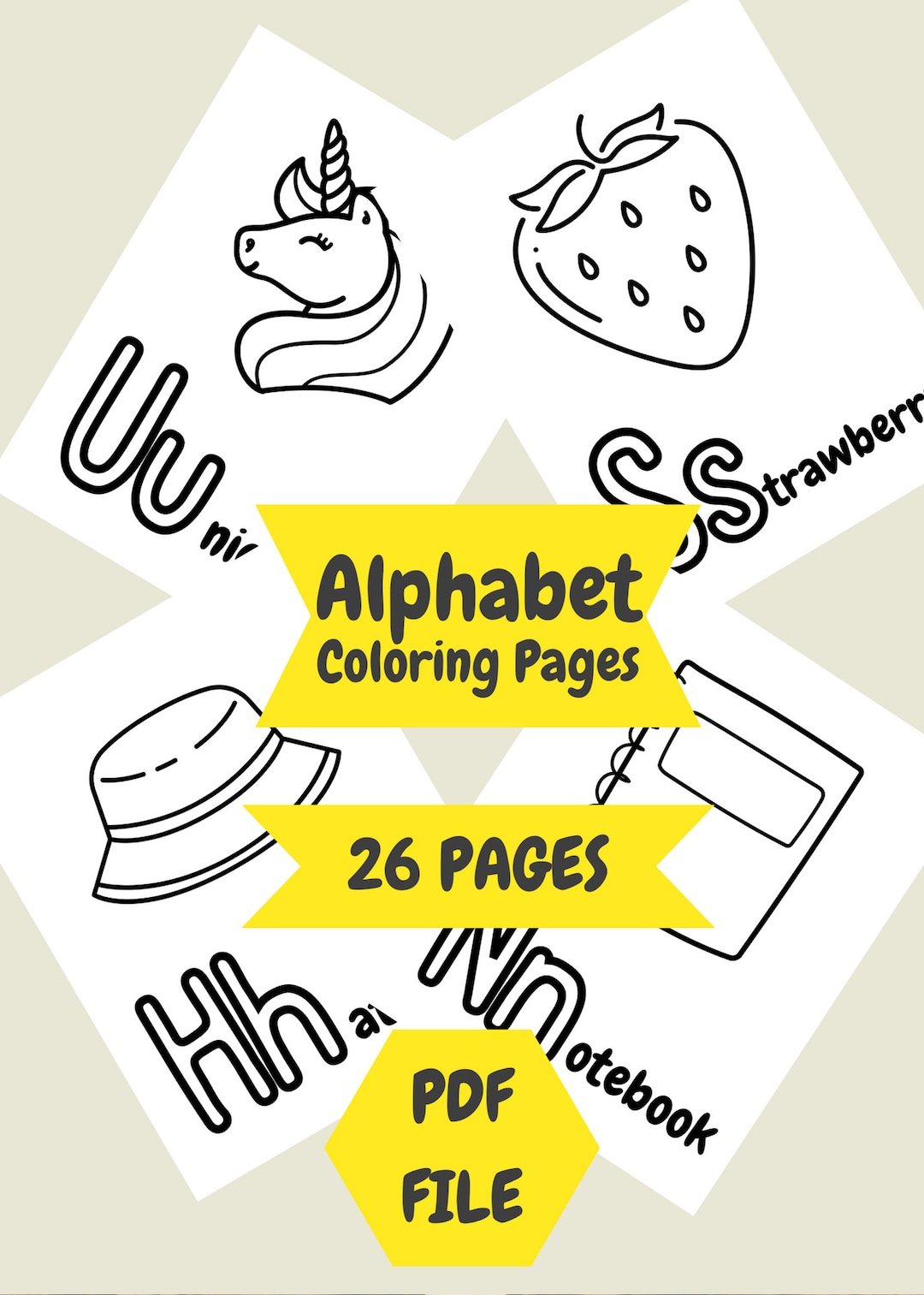 Alphabet Printable, Coloring Pages Pdf, Kids Printable, Homeschool