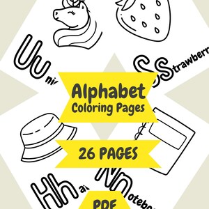 Afdrukbaar alfabet, kleurplaten pdf, afdrukbaar voor kinderen, homeschool printables, kleurplaten voor kinderen, printables voorschoolse