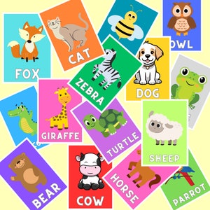 Cartes d'animaux, cartes Montessori, imprimables, cartes pour tout-petits, animaux de la ferme, téléchargement immédiat, impressions pour l'école à la maison, enfants d'âge préscolaire