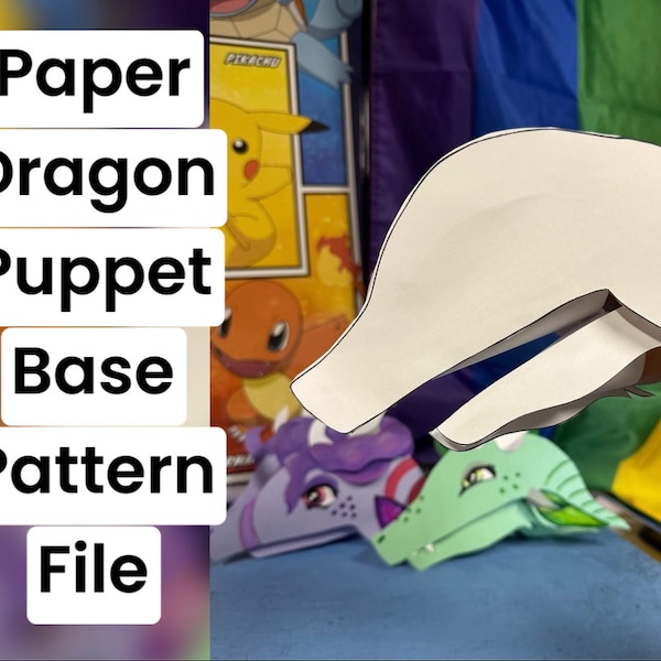 Paper Dragon Puppet Etsy Paper Dragon Puppet Etsy