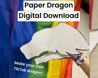 Chunky TikTok Downloadable Paper Dragon Base Template File