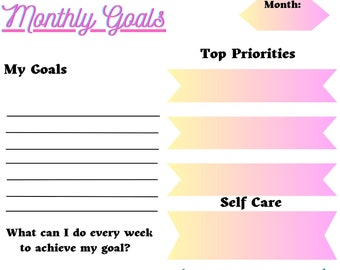 Digital Goal Planner, Printable, Everything Goals, Goal Getter, Financial Planner, Digital Download