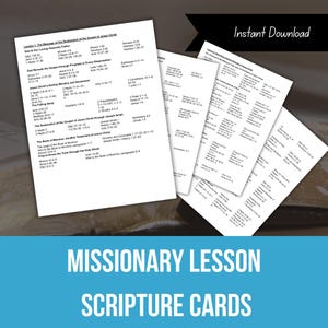 Missionary Lesson Scripture Study Cards: LDS Mission Lessons (Digital Download, 5x7in