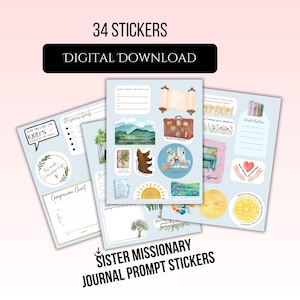 Pegatinas con sugerencias para el diario de la Hermana Misionera: Regalo SUD en acuarela (Descarga digital)
