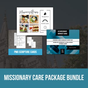 LDS Missionary Care Package: Cookbook, Workout & Scripture Cards (Digital Download)