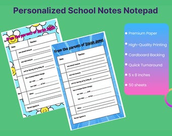 School Communication Notepad: Teacher Notes, 30 Sheets
