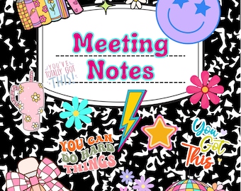 Personalized Meeting Notes Notebook | Teacher Notebook | Office Staff Spiral