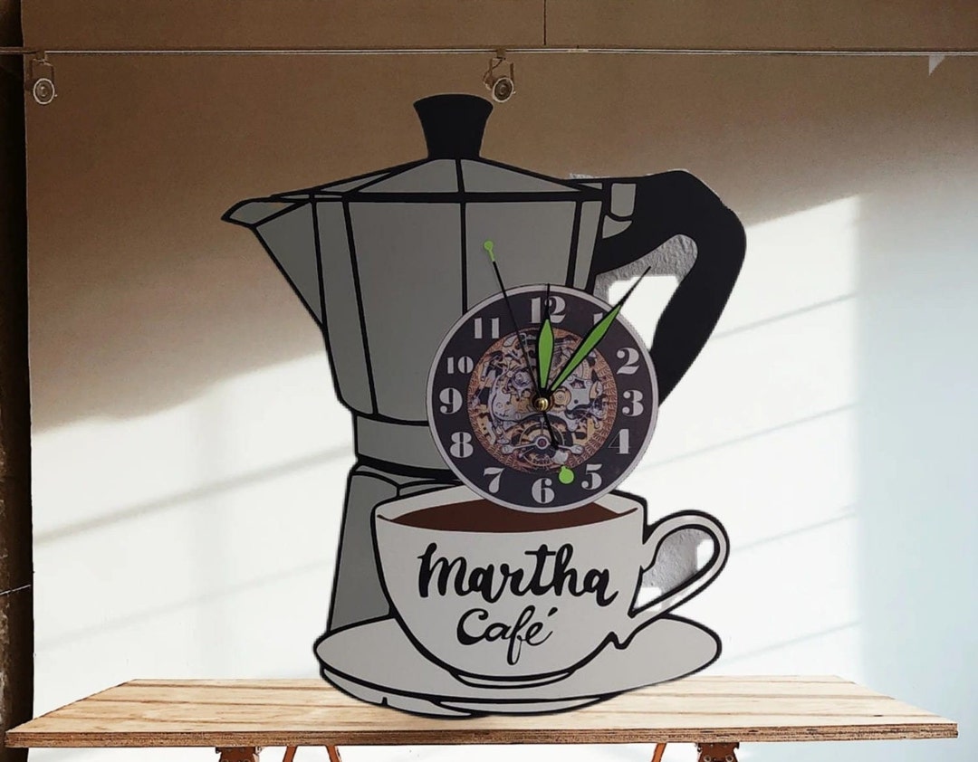 Coffee Maker Wall Clock, Personalized Clock, Home Decoration