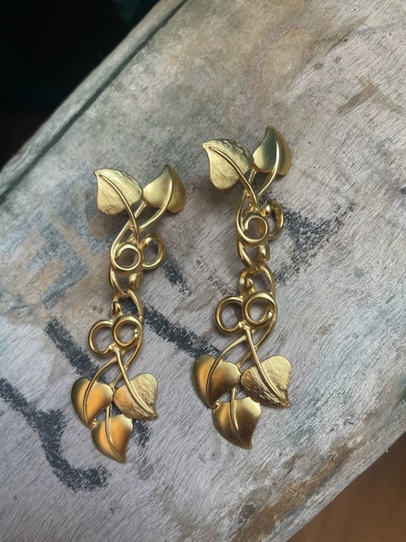 Gold Vine Post Earrings