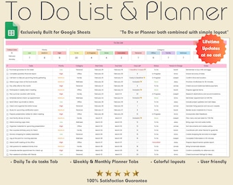 Google Sheets To-Do List Template: Weekly, Monthly Planner