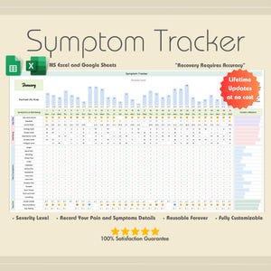 Symptom Tracker: Customizable Google Sheets & Excel Template