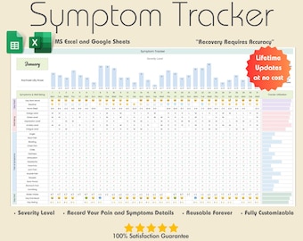 Symptom Tracker: Customizable Google Sheets & Excel Template