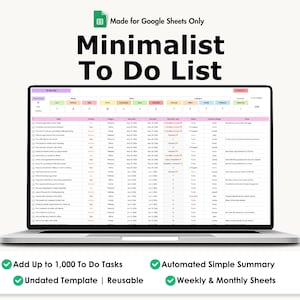 Plantilla de lista de tareas para Google Sheets / Agrega tareas diarias, semanales y mensuales.