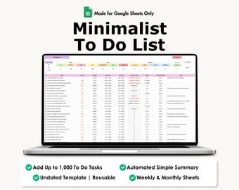 To Do List Template for Google Sheets | Add Tasks Daily, Weekly, Monthly Planner