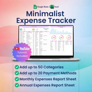 Expense Tracker, Excel, Google Sheets, Ausgabenlog, Monatliche Ausgaben, Zahlungen, Kostenrapport, Persönliche Finanzen,