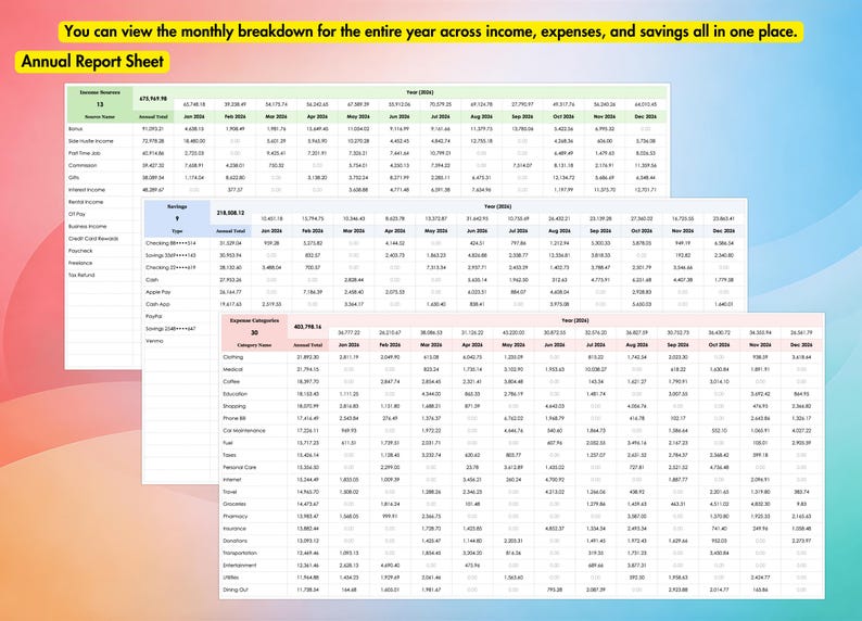 Income Expense Tracker Excel, Google Sheets Finance Template, Monthly ...