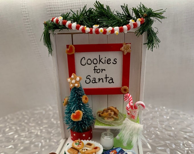 Cookies for Santa miniature diorama Christmas tree teddy bear milk candy cane garland xmas gift chocolate decorated cookies Kawaii
