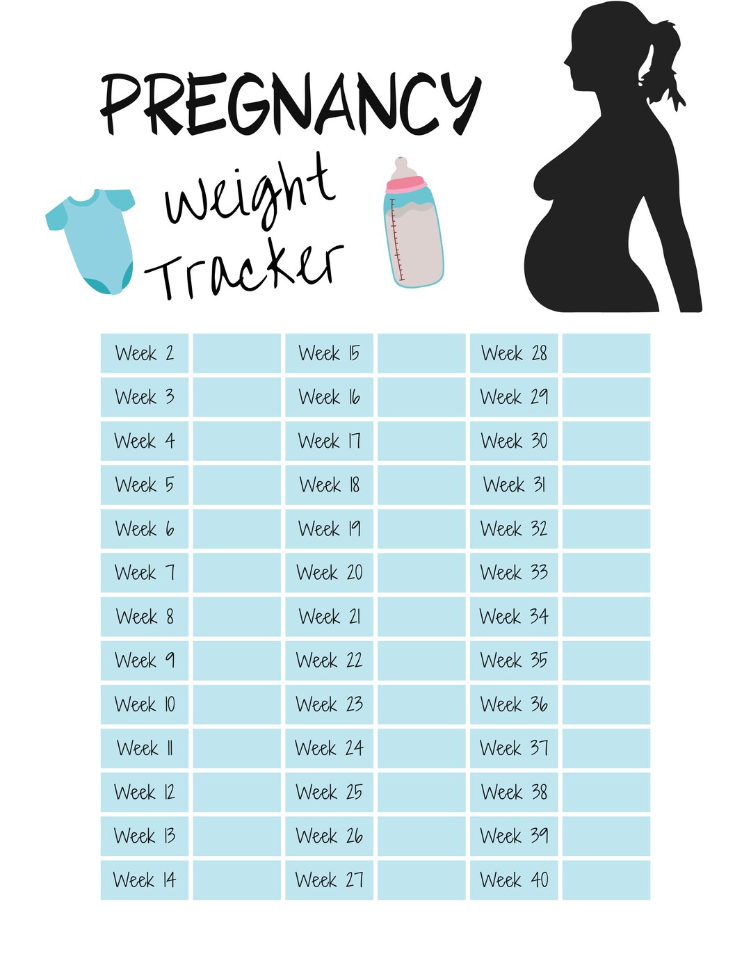 Baby Weight Tracker Etsy