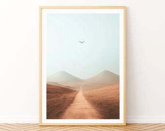 The Path Beyond: A Flight Toward New Beginnings Islamic Wall Art with Bird in Flight Symbolizing Hijrah, Faith, and Spiritual Journey