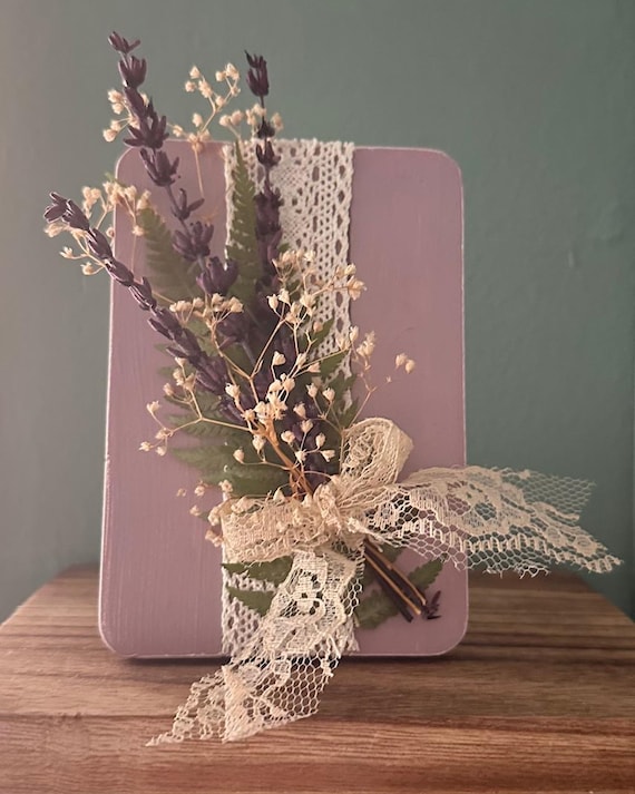Handmade Lavender Floral Decor – Rustic Cottage Style Wall or Shelf Accent